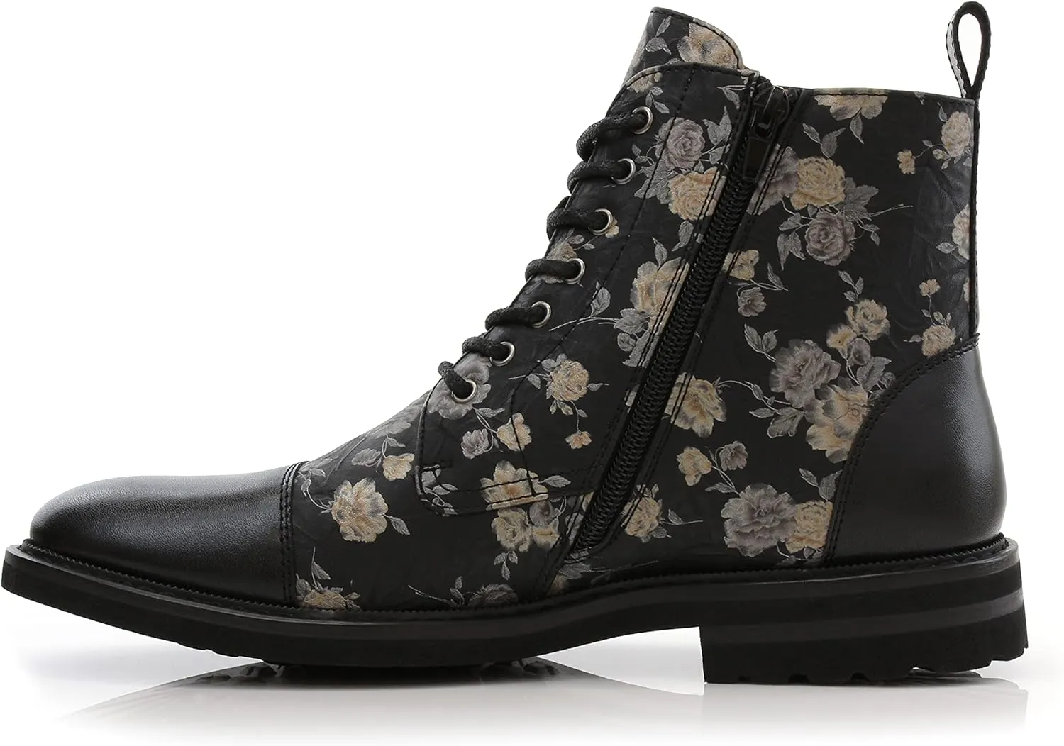 Polar Fox Brooke MPX806061 Grey Woolen and Leather Lace-up Fashion Chukka Boots with Zipper Closure