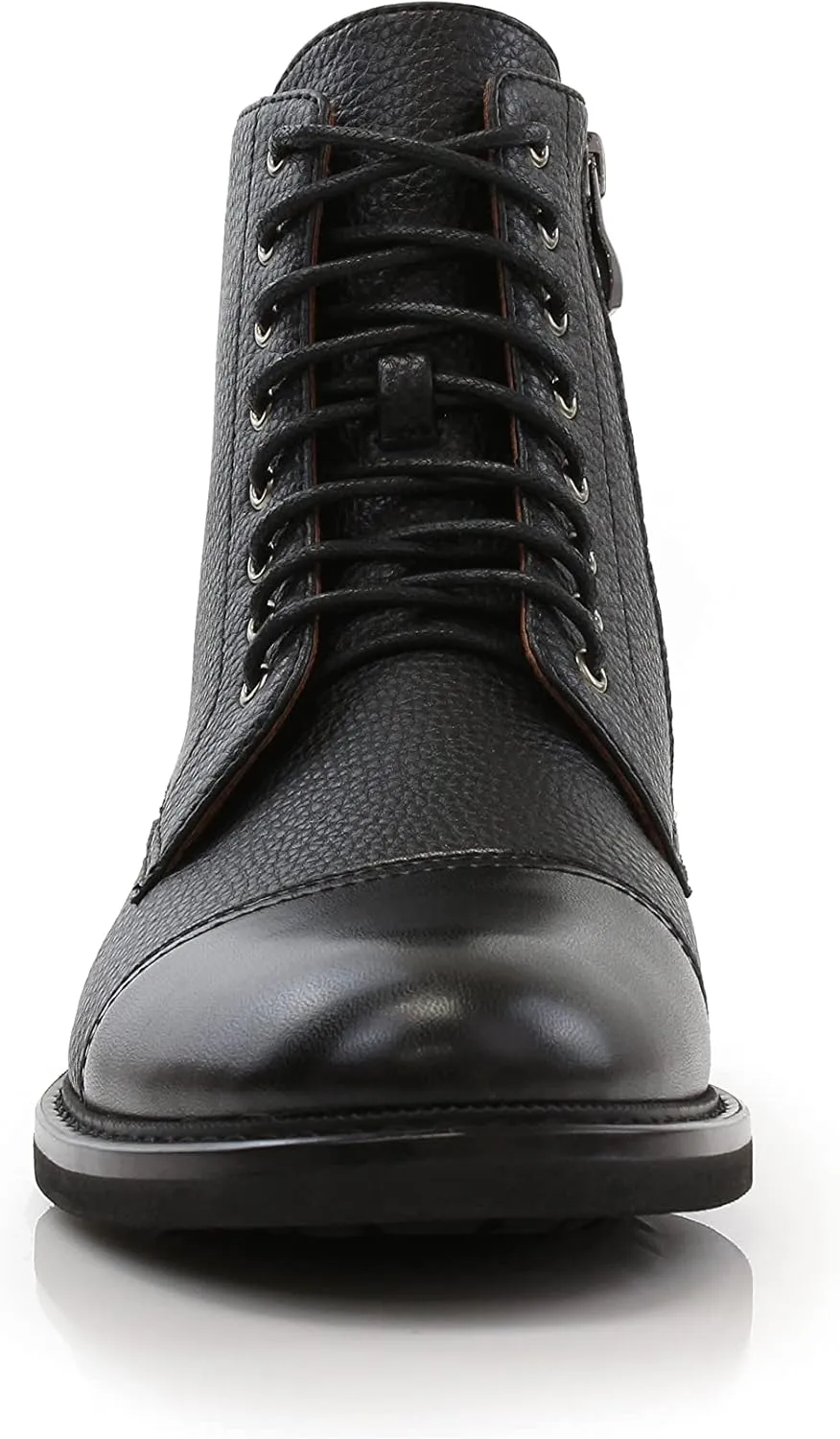Polar Fox Brooke MPX806061 Grey Woolen and Leather Lace-up Fashion Chukka Boots with Zipper Closure