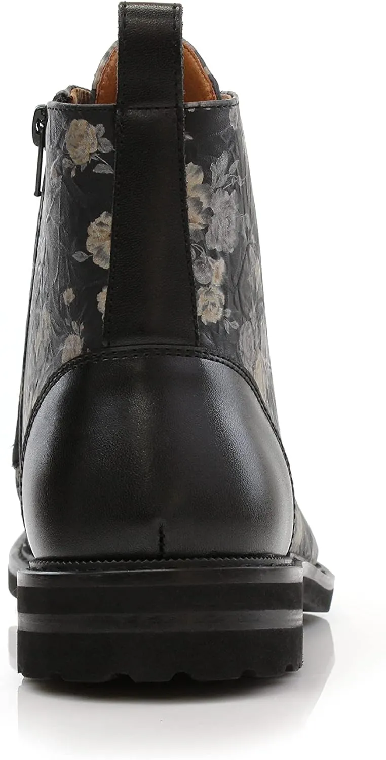Polar Fox Brooke MPX806061 Grey Woolen and Leather Lace-up Fashion Chukka Boots with Zipper Closure