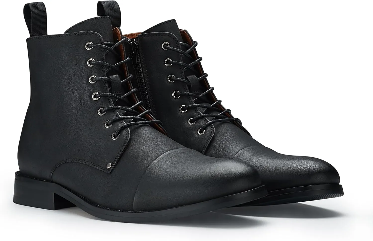 Polar Fox Brooke MPX806061 Grey Woolen and Leather Lace-up Fashion Chukka Boots with Zipper Closure