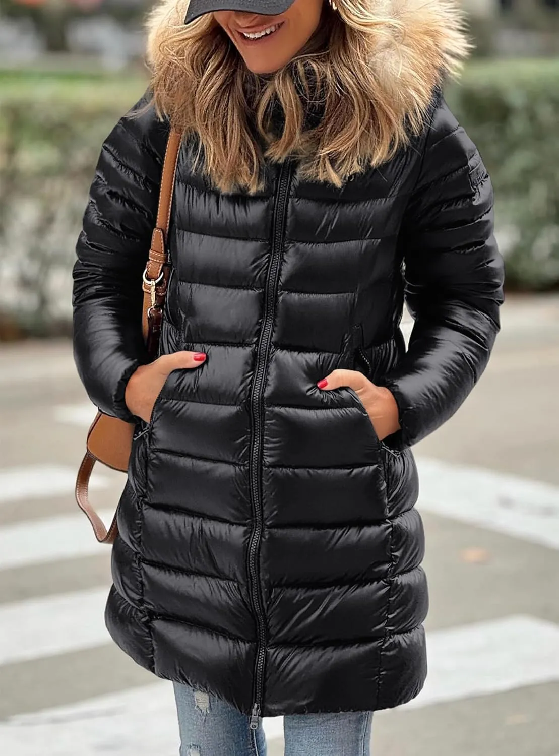 PRETTYGARDEN Women's Long Winter Puffer Coats Hooded Zip Up Thickened Parka Down Jackets Trendy Fashion Warm Outerwear