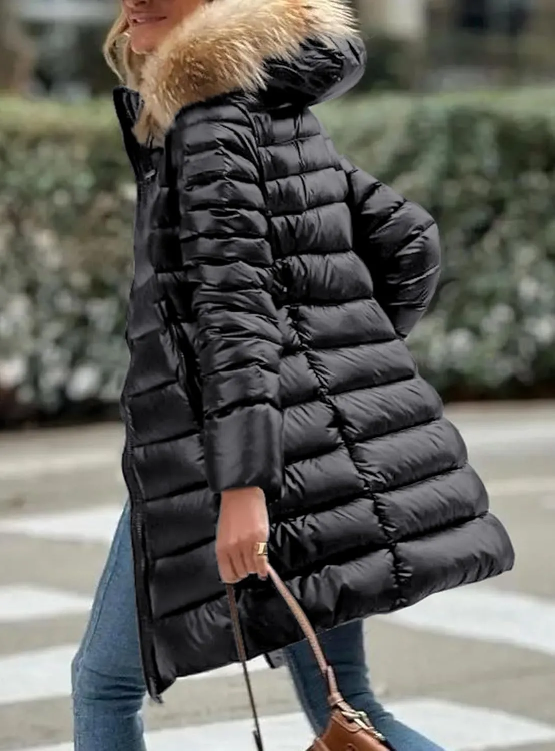 PRETTYGARDEN Women's Long Winter Puffer Coats Hooded Zip Up Thickened Parka Down Jackets Trendy Fashion Warm Outerwear