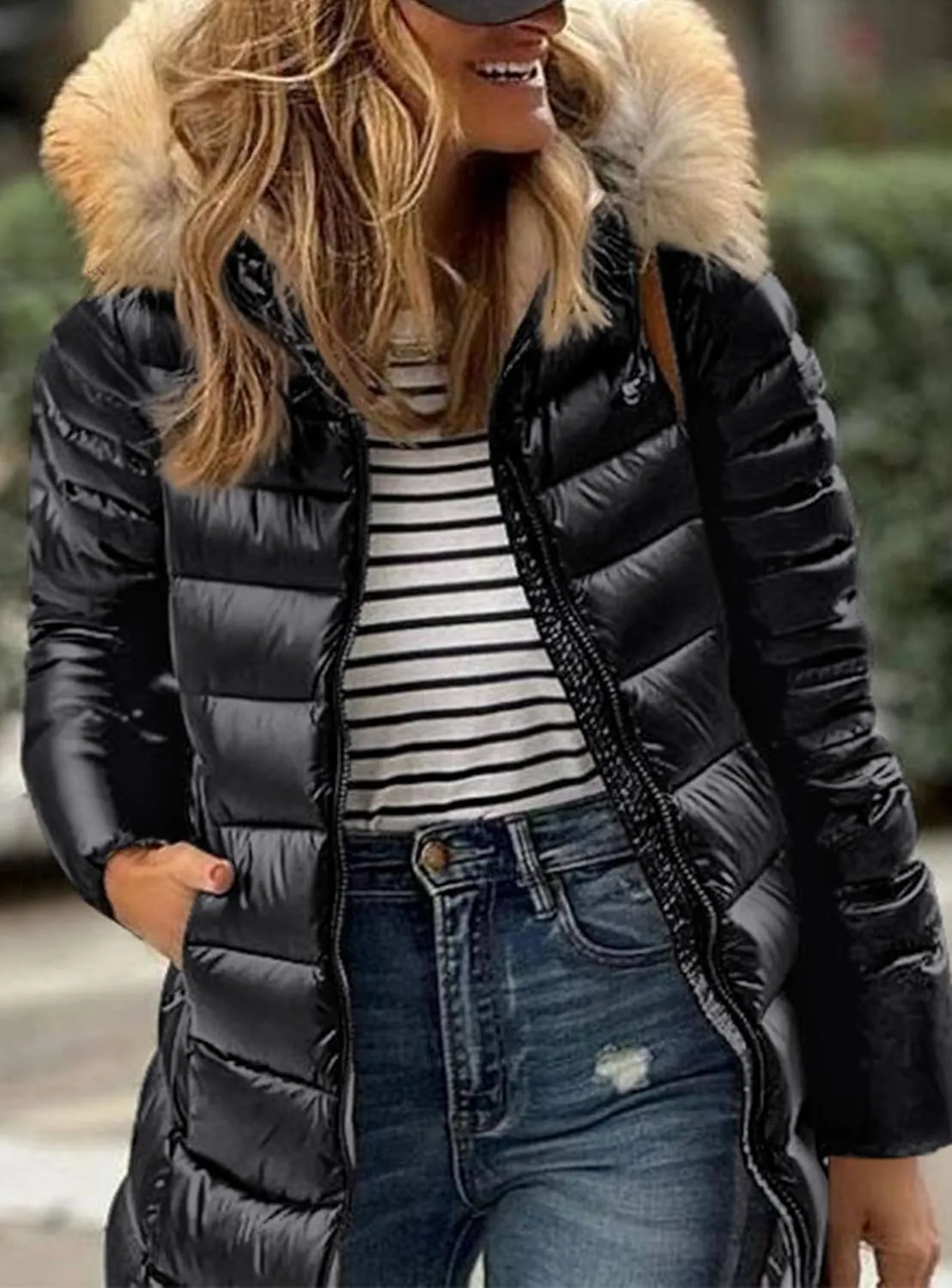 PRETTYGARDEN Women's Long Winter Puffer Coats Hooded Zip Up Thickened Parka Down Jackets Trendy Fashion Warm Outerwear