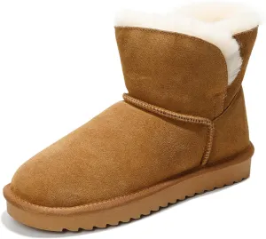 Project Cloud 100% Genuine Suede Boots for Women - Fur Lined Ankle Womens Boots - Comfortable Booties for Women with Memory Foam - Perfect Fur Snow Womens Booties 2025 (Timmy)