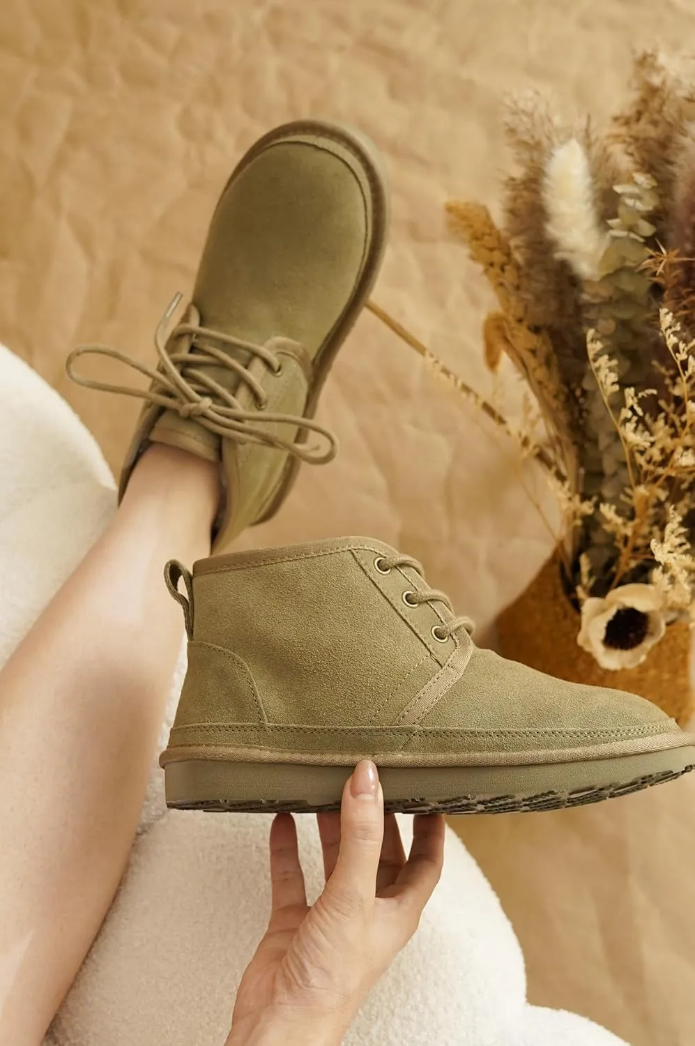 Project Cloud Ankle Boots for Women - Genuine Suede Shoes with Memory Foam Insole - Non-Slip Mini Winter Boots Shoes for Women 2025 (Julee)