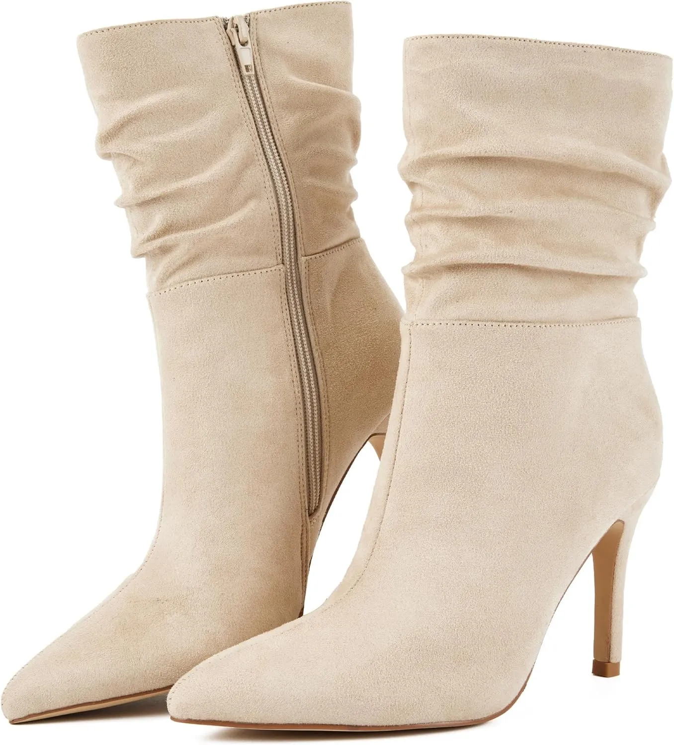 Putu Women's Stiletto High Heel Boots Slouchy Ankle Boots Sexy Dress Boots