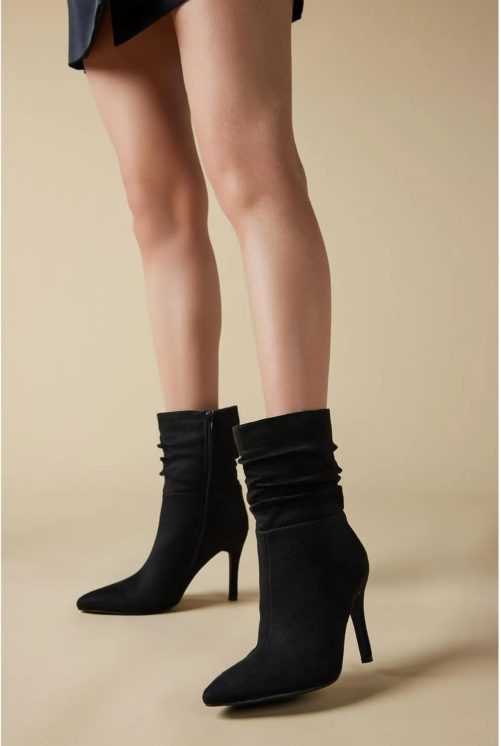 Putu Women's Stiletto High Heel Boots Slouchy Ankle Boots Sexy Dress Boots