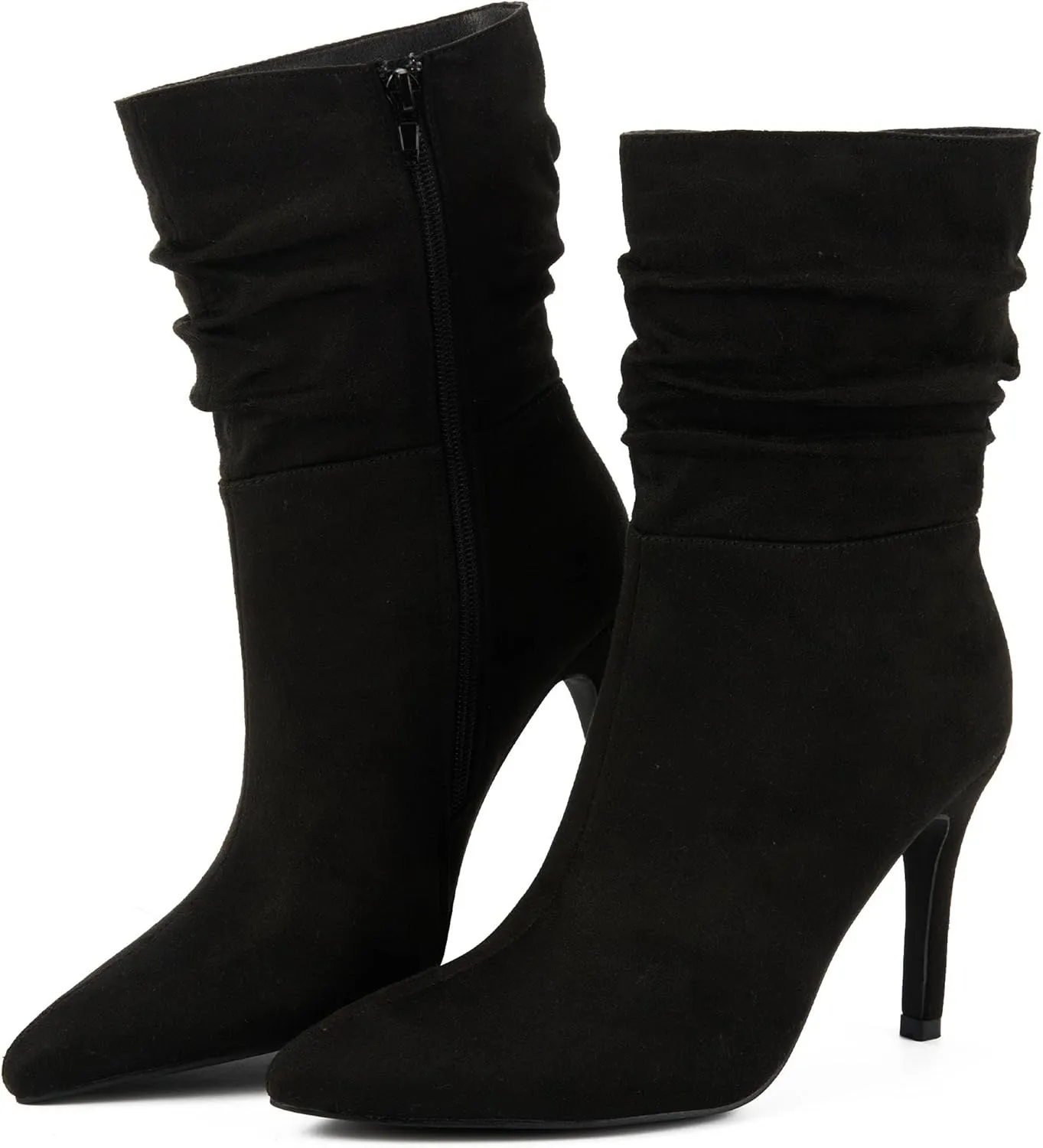 Putu Women's Stiletto High Heel Boots Slouchy Ankle Boots Sexy Dress Boots