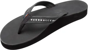 Rainbow Sandals Women's Double Layer Arch Premier Leather w/ 3/4" Swarovski Crystal Strap