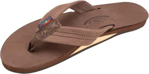Rainbow Sandals Women's Premier Leather Single Layer Wide Strap Expresso Size Size 11 (11.75")