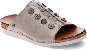 Revere Antalya Women's Slide Sandal - Premium Leather - Adjustable Elastic Detail - Arch Support - Removable Footbed