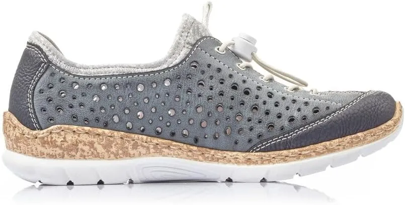 Rieker N42P6 Nikita Slip-On Women's Sneakers - Lightweight Walking Shoes with Durable Sole - Lacer-Cut Detailing and Stretch Laces - Stylish Comfort for All-Day Wear