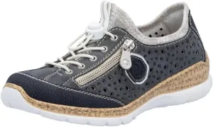 Rieker N42P6 Nikita Slip-On Women's Sneakers - Lightweight Walking Shoes with Durable Sole - Lacer-Cut Detailing and Stretch Laces - Stylish Comfort for All-Day Wear