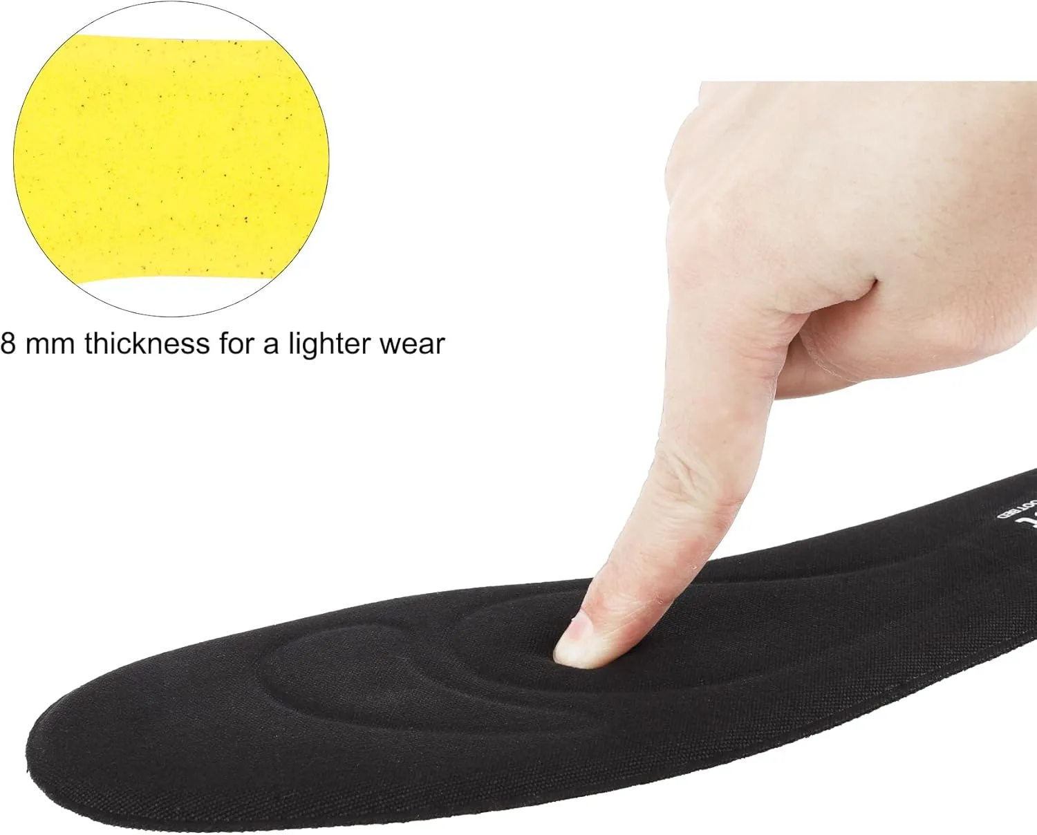 riemot 2 Pairs Memory Foam Insoles for Men Replacement Shoe Inserts for Work Boot,Sneaker,Comfort Cushion Shoe Insoles,Breathable Inner Soles Shock Absorbing for Foot Pain Relief Black US8.5/ EU41.5