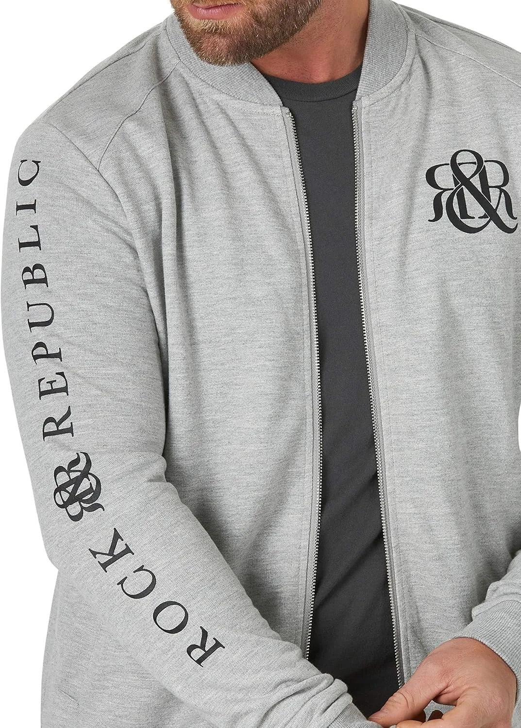 Rock & Republic Men's French Terry Zip Up Jacket