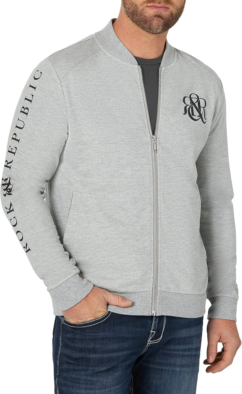 Rock & Republic Men's French Terry Zip Up Jacket