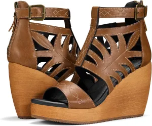 Rollda Women's Wedge Sandals, Platform Sandals High Heels for Women, Fashion Dressy Casual Sandals 2025, Comfortable Open Toe Brown Summer Shoes with Back Zipper Design, Adjustable Ankle Strap