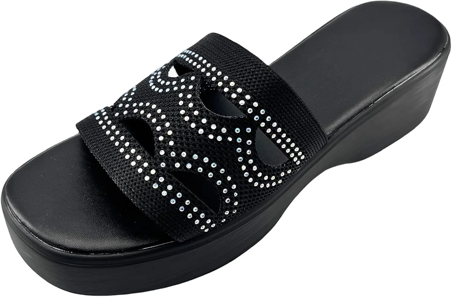 Sandals for Women 2025 Dressy Open Toe Platform Slides Sandals Cut Out Slip On Wedge Sandal Comfort Soft Sole Outdoor Beach Slipper