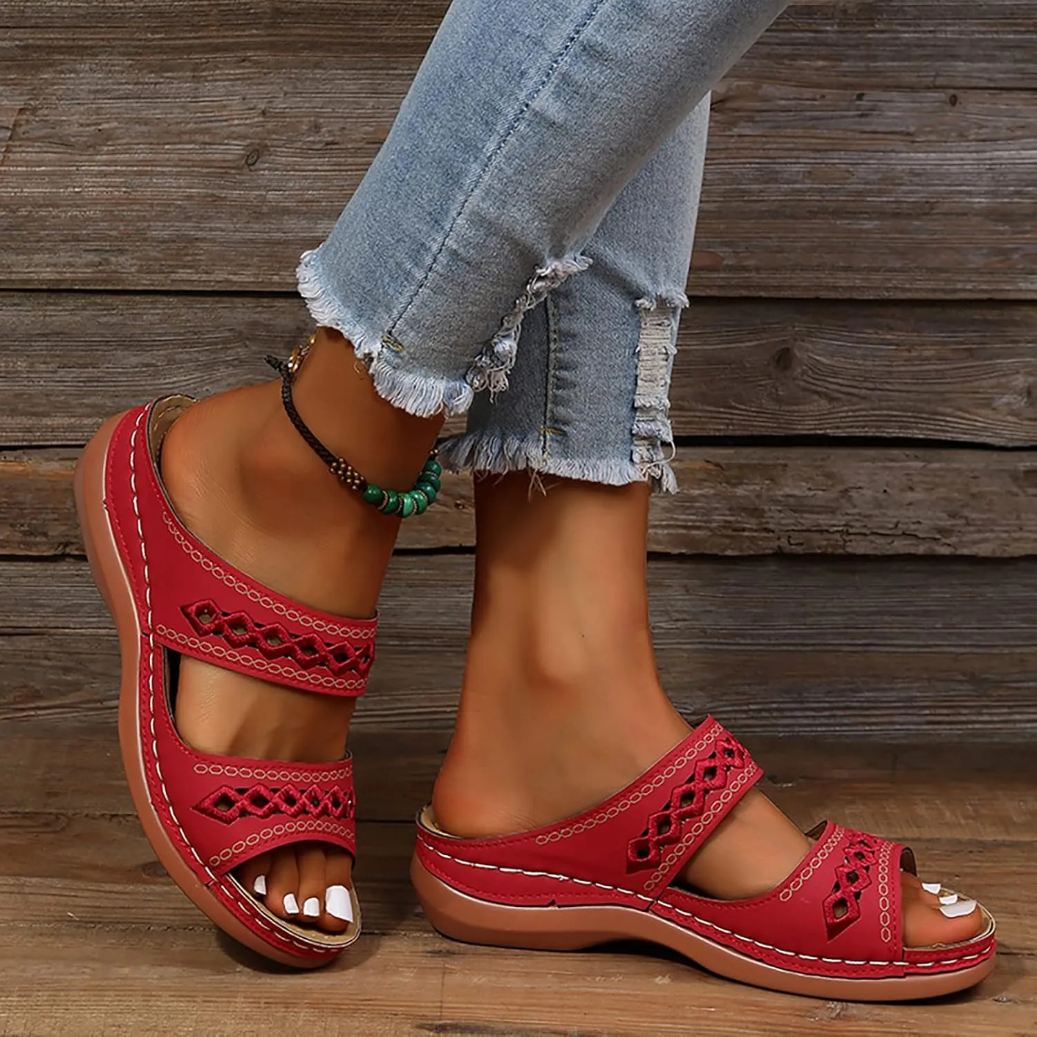 SBGMoSJ Diabetic Shoes for Women Wide Width Sandalias De Mujer OrtopéDicas Orthopedic Slides for Women Size 7 Beach Flip Flops Women Silver High Heels White Sandals Women Platform