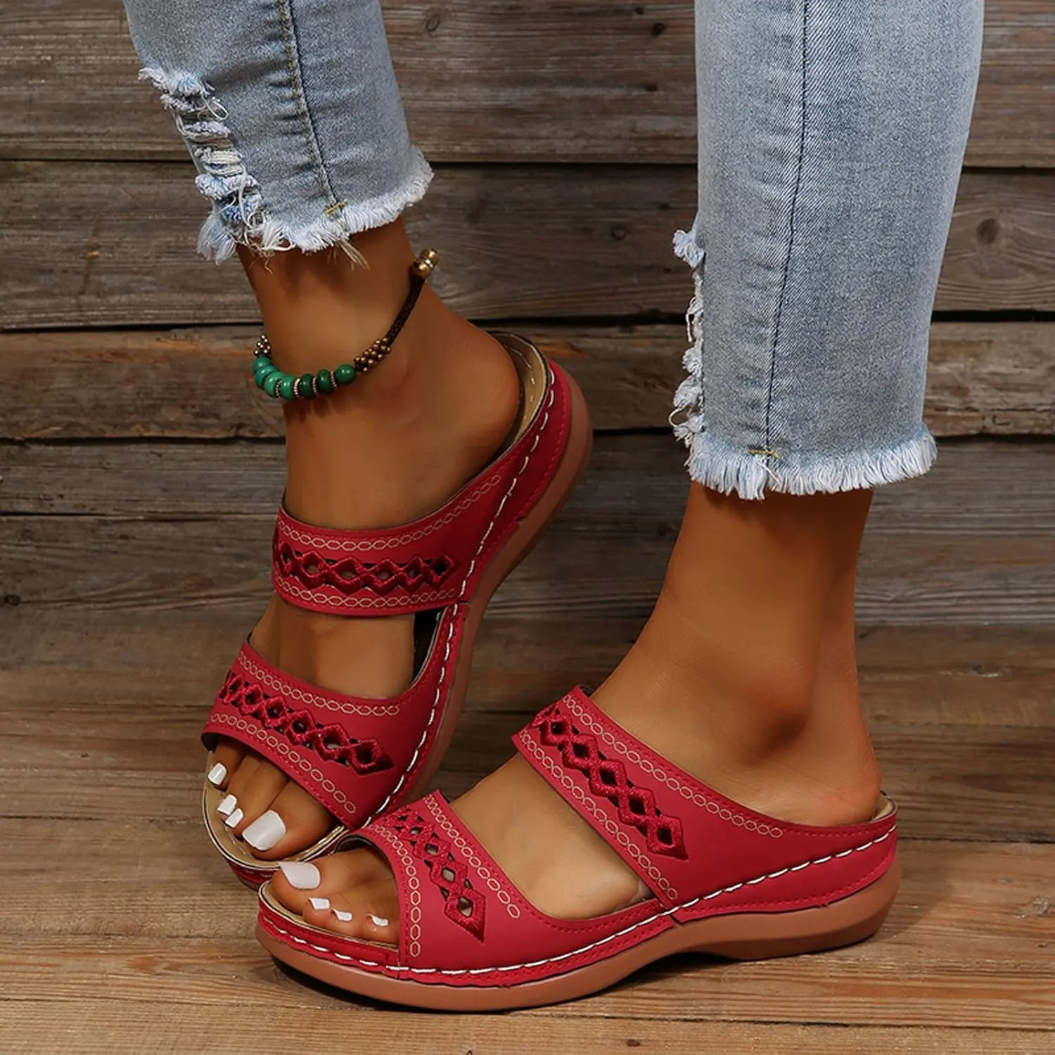 SBGMoSJ Diabetic Shoes for Women Wide Width Sandalias De Mujer OrtopéDicas Orthopedic Slides for Women Size 7 Beach Flip Flops Women Silver High Heels White Sandals Women Platform