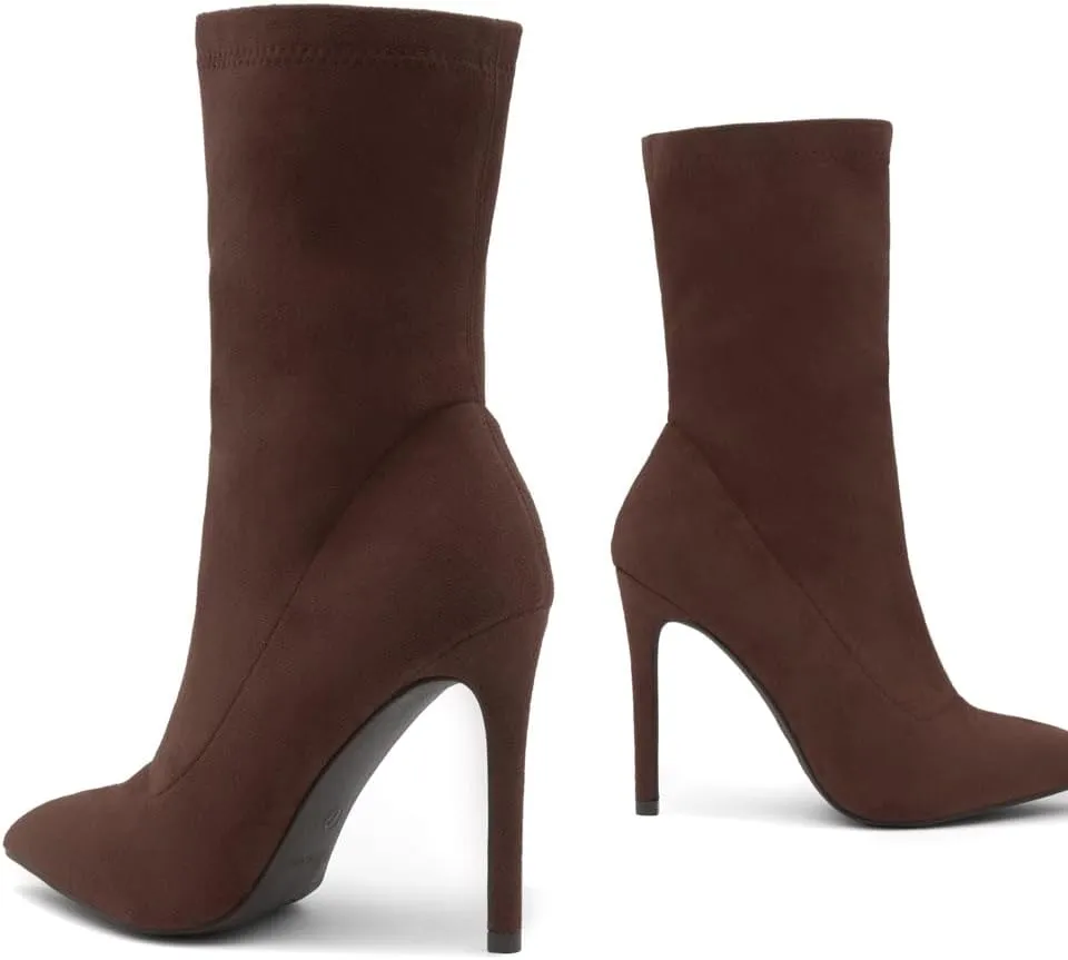 Shoe Land SLJessenie-L Women’s Pointed Toe Stiletto High Heel Ankle Booties Fashion Stretch Dress Boots
