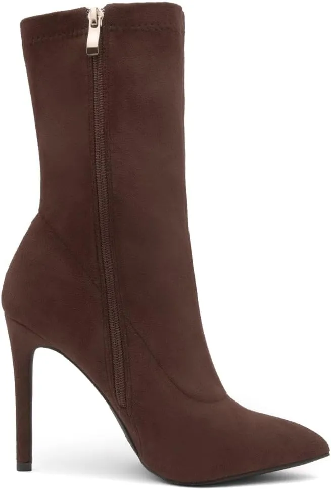 Shoe Land SLJessenie-L Women’s Pointed Toe Stiletto High Heel Ankle Booties Fashion Stretch Dress Boots