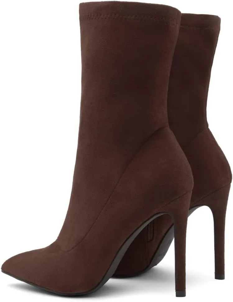 Shoe Land SLJessenie-L Women’s Pointed Toe Stiletto High Heel Ankle Booties Fashion Stretch Dress Boots