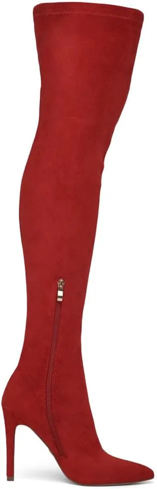 Shoe Land Womens JESSENIE Over the Knee Thigh High Boots Long Stretch Pointed Toe Stiletto High Heel Dress Boots
