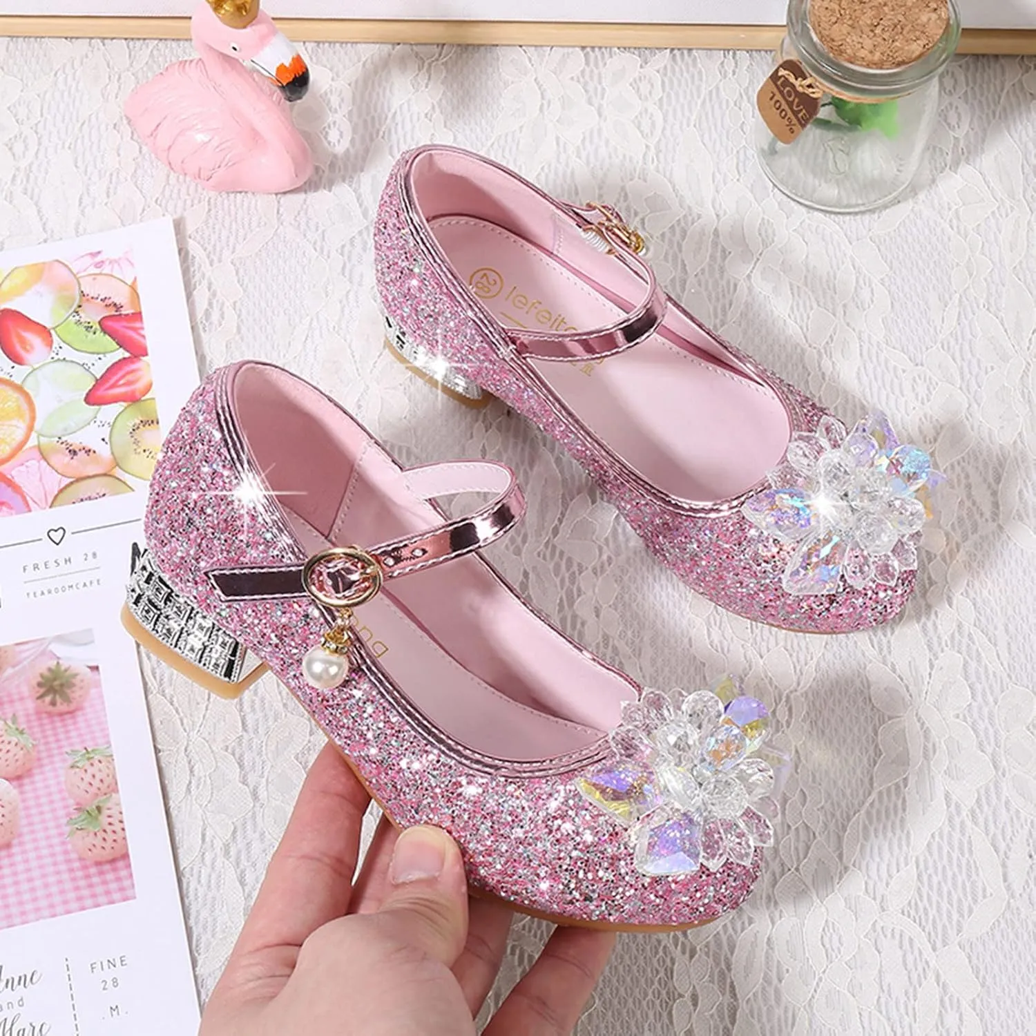 Size 4 Baby Girl Sandals Toddler Little Kid Girls Dress Pumps Glitter Sequins Strap Sandals for Toddler Girls