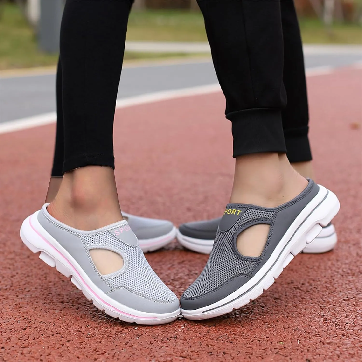 Slip On for Womens&Mens Mules Lightweight Light Open Back Shoes Comfort Orthopedic Walking Shoes Breathable Non Slip Closed Toe Slides Casual Support Slippers Sports Outdoor Sandals Sneakers