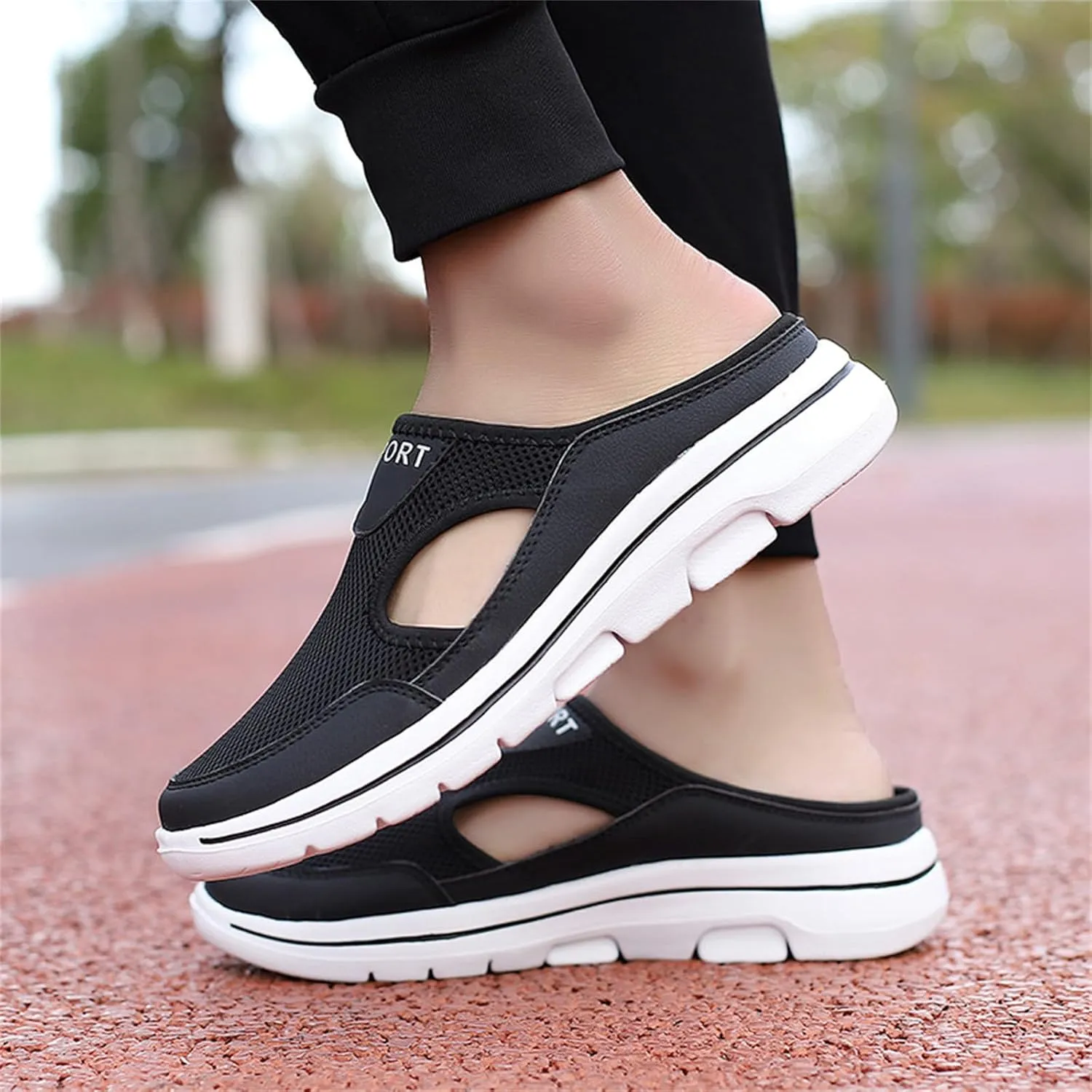 Slip On for Womens&Mens Mules Lightweight Light Open Back Shoes Comfort Orthopedic Walking Shoes Breathable Non Slip Closed Toe Slides Casual Support Slippers Sports Outdoor Sandals Sneakers