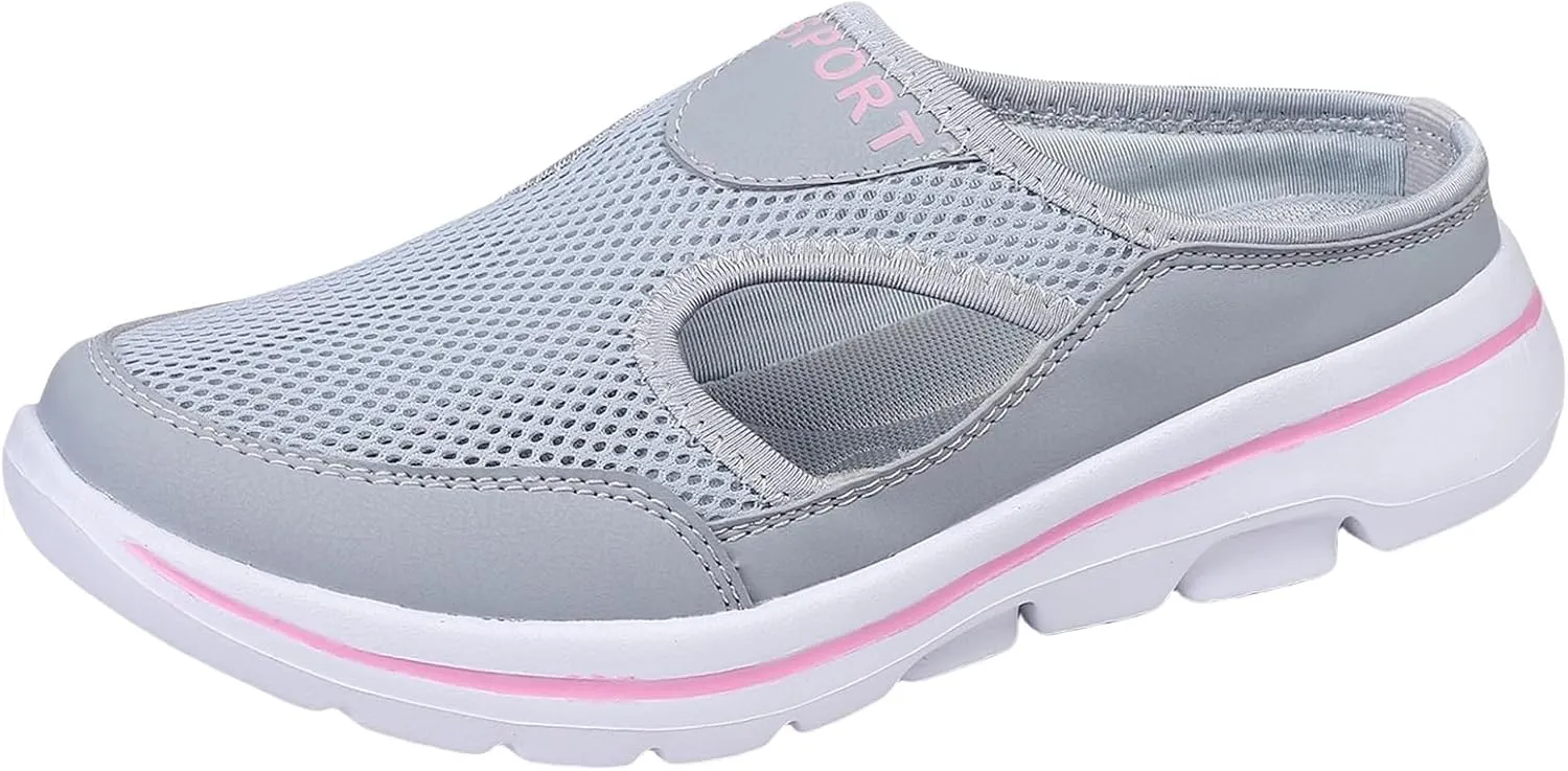 Slip On for Womens&Mens Mules Lightweight Light Open Back Shoes Comfort Orthopedic Walking Shoes Breathable Non Slip Closed Toe Slides Casual Support Slippers Sports Outdoor Sandals Sneakers