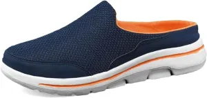 Slip On Mules & Clogs for Womens Summer Lightweight Open Back Walking Shoes Casual Breathable Mesh Closed Toe Slides Fashion Comfortable Color Block Slippers