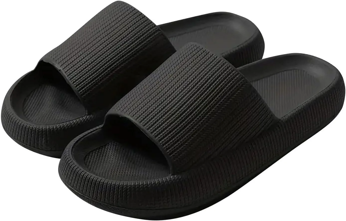 Slippers for Women Fashion Flats Sandals House Slides Shower Sandals Cushioned Thick Sole Mules Comfort Recovery Pillow Slippers Soft Lightweight Summer Beach Shoes