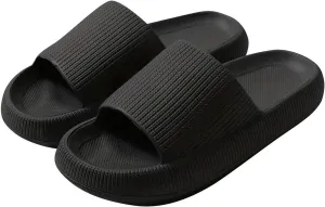 Slippers for Women Fashion Flats Sandals House Slides Shower Sandals Cushioned Thick Sole Mules Comfort Recovery Pillow Slippers Soft Lightweight Summer Beach Shoes
