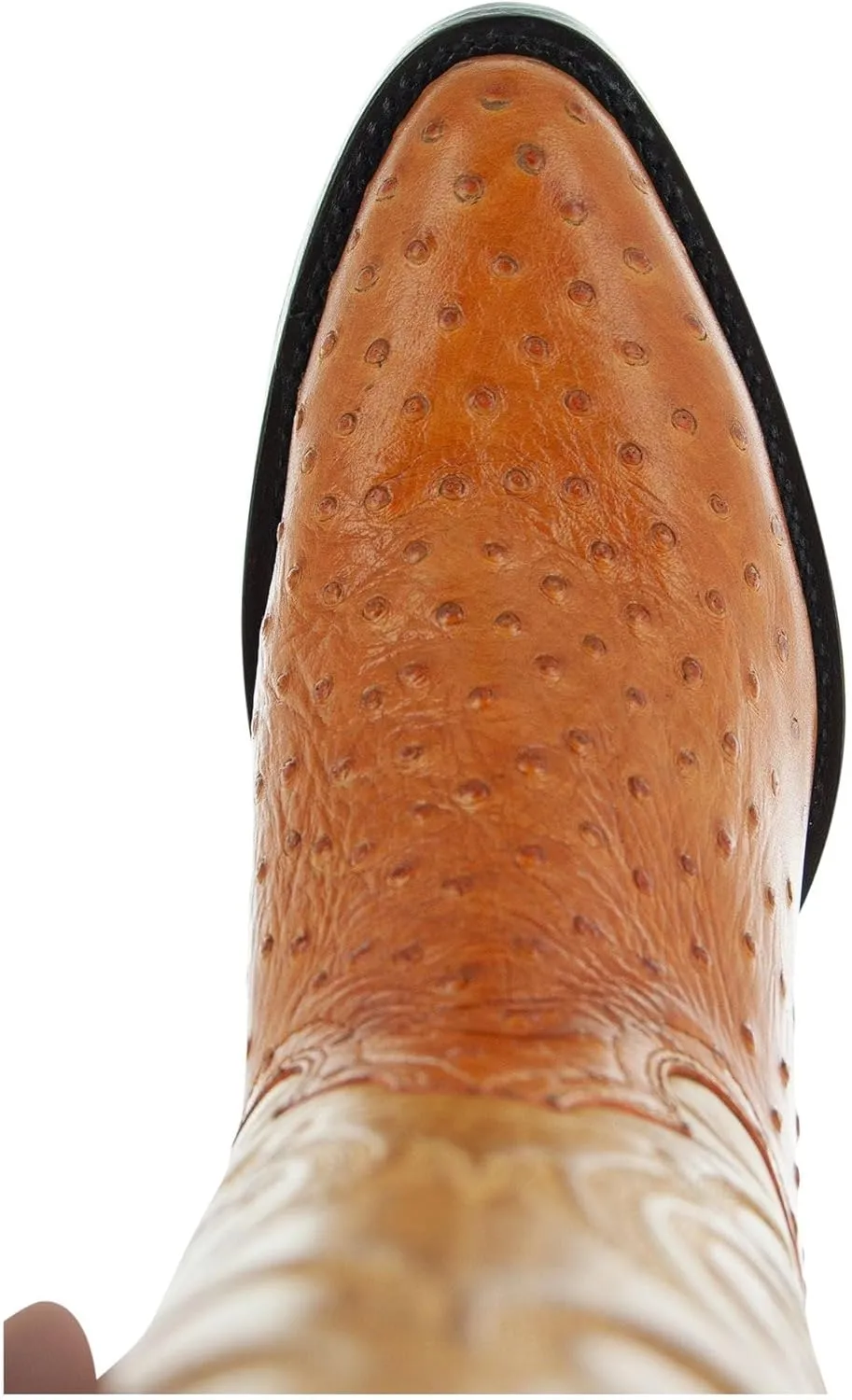 Soto Boots Men's Ostrich Print Cowboy Boots, Exotic Print Men's Cowboy Boots, Western Boots For Men H7002