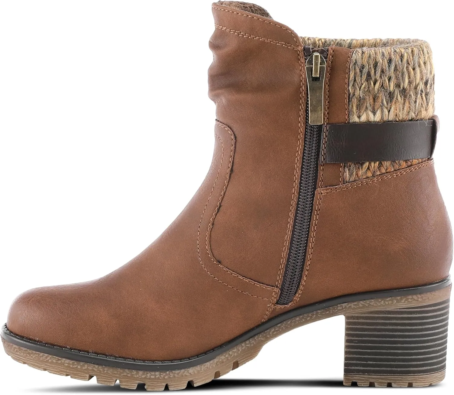Spring Step Relife Style Rene Knee High Ankle Boots for Women | Shoes for Women with Zipper Closure, Sweater Knit Cuff and Faux Fur Insole