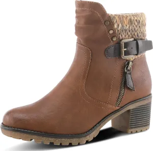 Spring Step Relife Style Rene Knee High Ankle Boots for Women | Shoes for Women with Zipper Closure, Sweater Knit Cuff and Faux Fur Insole