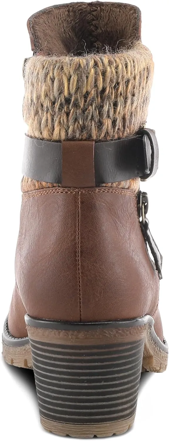 Spring Step Relife Style Rene Knee High Ankle Boots for Women | Shoes for Women with Zipper Closure, Sweater Knit Cuff and Faux Fur Insole