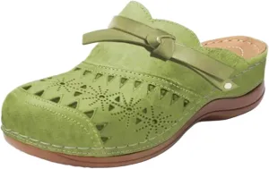 Summer Mules for Women Lightweight Breathable Mesh Walking Clogs Comfortable Non Slip Orthopedic Shoes with Arch Support Dressy Closed Toe Slip On Slippers Casual Open Back Shoes