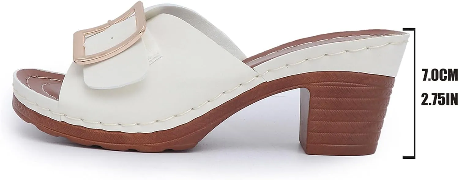 Summer Sandals for Women 2025 Wedge Heeled Sandal Chunky Platform Mules Sandals Comfortable Open Toe Platform Shoes High Heeled Dress Sandal Summer Dress Shoes for Party 2025