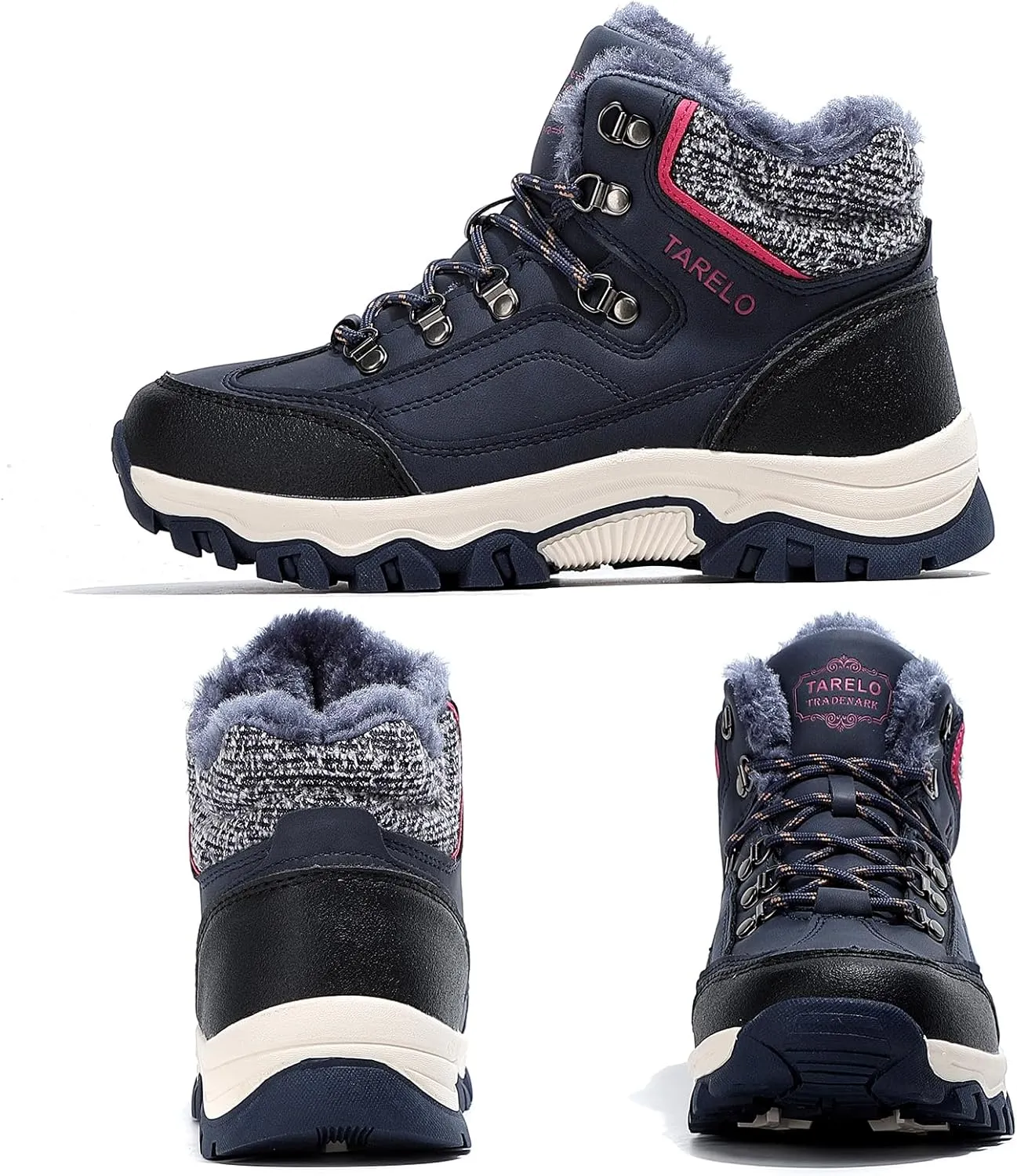 TARELO Womens Snow Boots Waterproof Shoes Winter Warm Fur Lined Non Slip Walking Fashion Hiking Boot