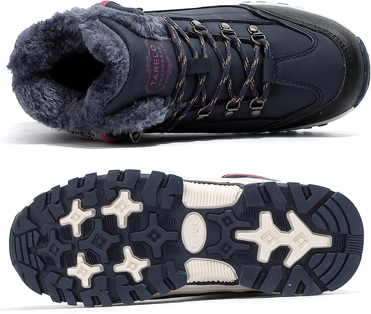 TARELO Womens Snow Boots Waterproof Shoes Winter Warm Fur Lined Non Slip Walking Fashion Hiking Boot