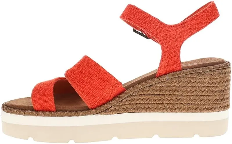 TOMS Womens Darya Platform Espadrille Casual Sandals Casual High Heel 3" & Up - Red