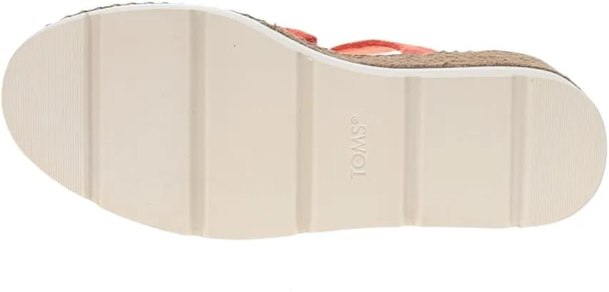 TOMS Womens Darya Platform Espadrille Casual Sandals Casual High Heel 3" & Up - Red