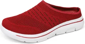 Unsiex Soft Sole Mules Summer Breathable Mesh Hollow Out Closed Toe Open Back Wedge Sandals Lightweight Comfortable Non-Slip Rubber Soles Walking Shoes