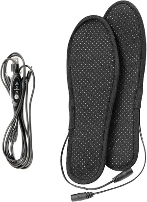 USB Heated Insoles, Rechargeable Electric Foot Warmers, Soft Plush Washable Thermal Insoles for Outdoor Hiking, Skiing, Camping (Comfortable & Adjustable Size)