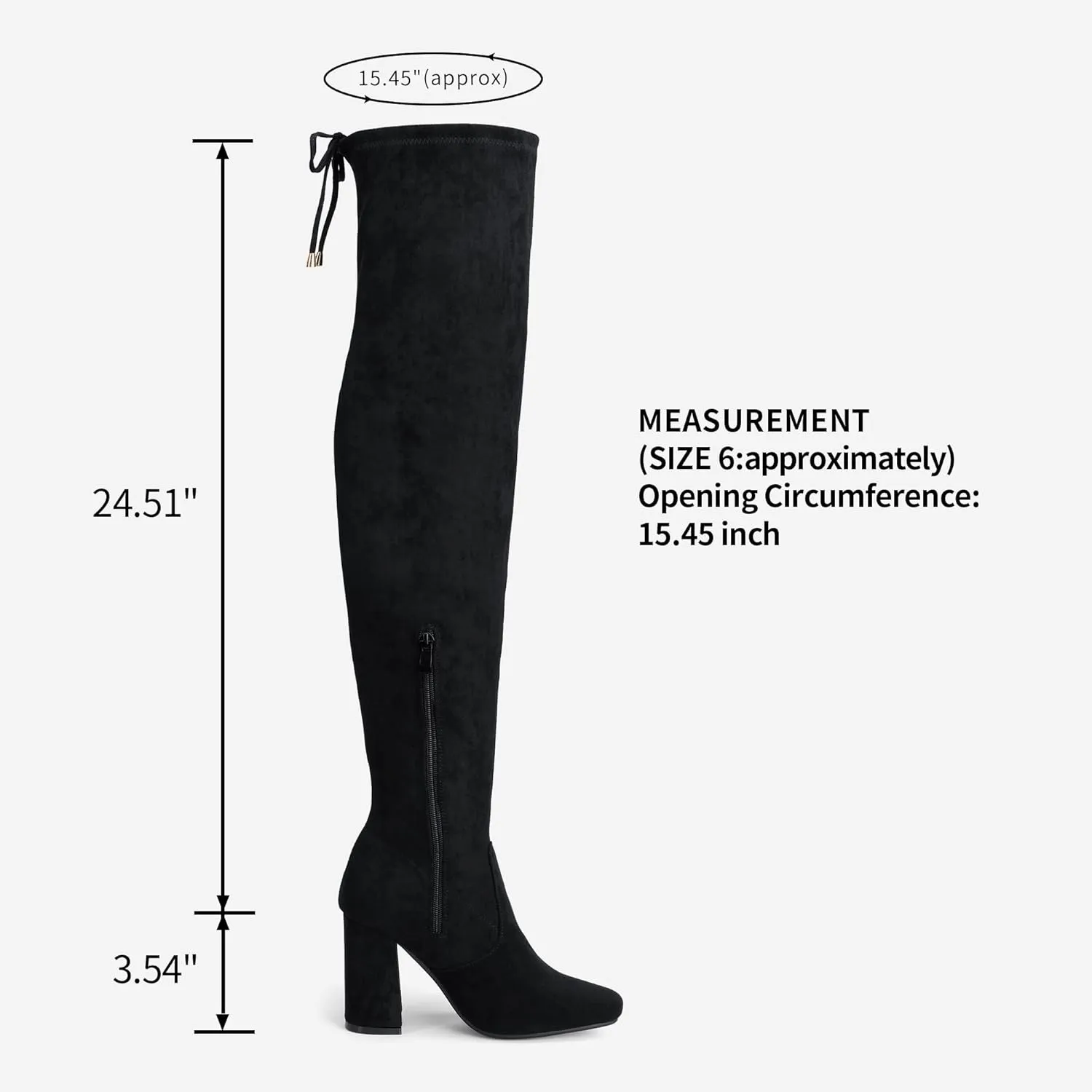 Vepose Women's 995 Over The Knee High Stylish Long 3.54Inch Square Toe Block Heel Boots