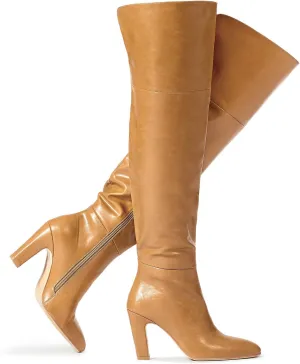 wetkiss Thigh High Boots for Women, Over the Knee Boots with Chunky Heel, Side Zipper, Wide Calf Design, Stylish and Comfy