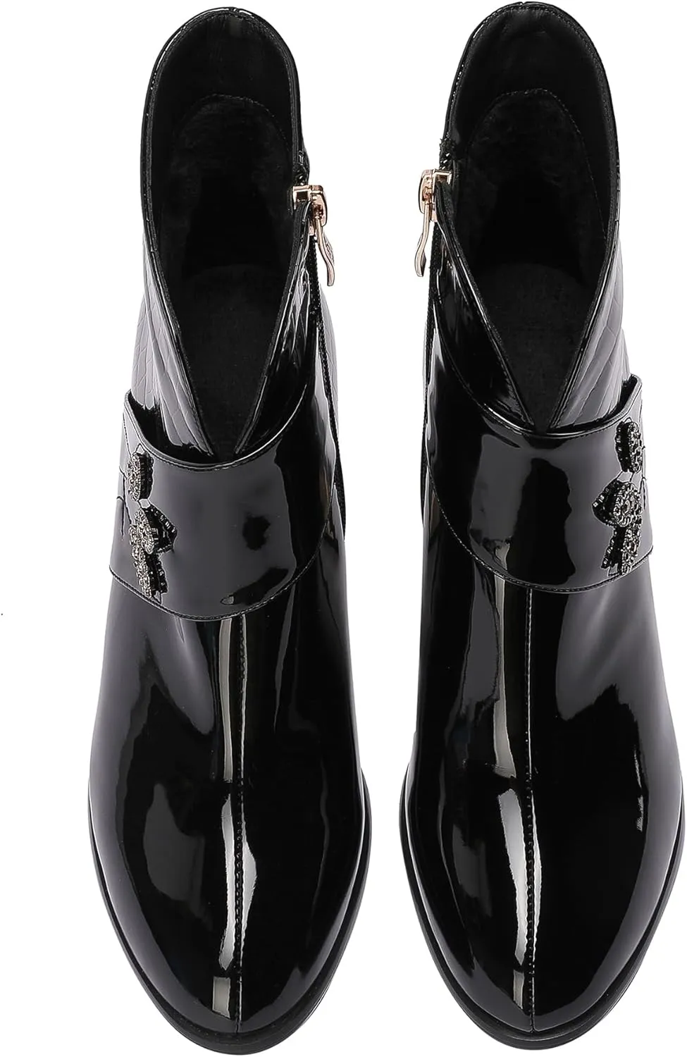 Winter Boots for Women 2025 High Heel Waterproof Shoes Extra Wide Calf Cowboy Rain Snow Chelsea Mid Short Cowgirl Western Chunky Slip On Comfortable Dress Fashion Booties